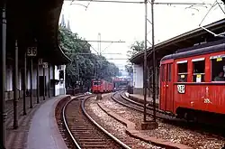 Sneltrams van de Stadtbahn op 26 juli 1979 in het station.