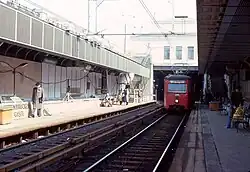 Het station tijdens de ombouw op 11 maart 1980.