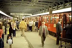 Het station tijdens ombouw tot metro in april 1981.