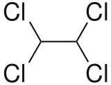 Structuurformule van 1,1,2,2-tetrachloorethaan