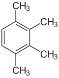 Structuurformule van 1,2,3,4-tetramethylbenzeen