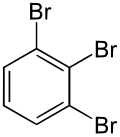 Structuurformule van 1,2,3-tribroombenzeen