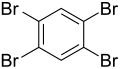 Structuurformule van 1,2,4,5-tetrabroombenzeen