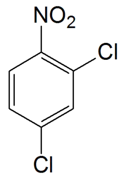 Structuurformule van 1,3-dichloor-4-nitrobenzeen
