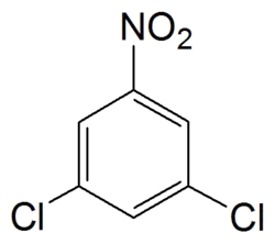 Structuurformule van 1,3-dichloor-5-nitrobenzeen