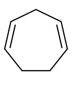 Structuurformule van 1,4-cycloheptadieen