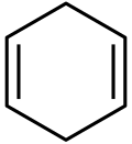 Structuurformule van 1,4-cyclohexadieen