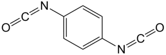 Structuurformule van 1,4-fenyleendi-isocyanaat