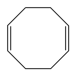 Structuurformule van 1,5-cyclo-octadieen