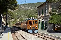 Trein van de FS in het station van Bunyola; 1 september 2017.