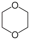 Structuurformule van 1,4-dioxaan