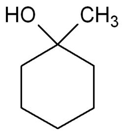 Structuurformule van 1-methylcyclohexanol