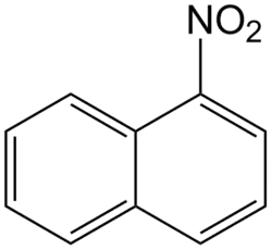 Structuurformule van 1-nitronaftaleen