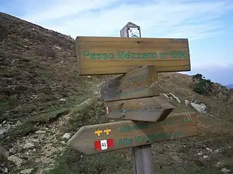 De Alta Via dei Monti Liguri op de Passo Mezzano.