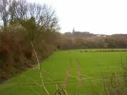 Blik op Hoog-Elten langs de spoordijk