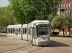 Moderne Citadis-tram, bedoeld voor de lightrail-lijn tussen Katowice en Bytom.