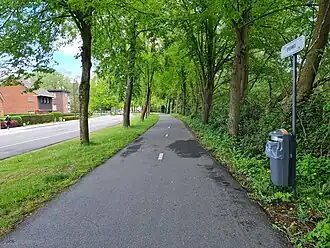 Begin van het Spoorwegpad, in de volksmond De Route in Lokeren
