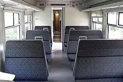 Interieur 2de klasse van een gemoderniseerd stel.