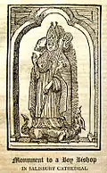 Monument voor een kinderbisschop in Salisbury Cathedral