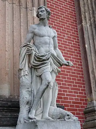 Sculptuur Aktaion en hond, Neues Palais, Potsdam