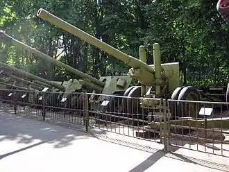 122 mm M1931 А-19 kanon, in het Moskou Militair Museum