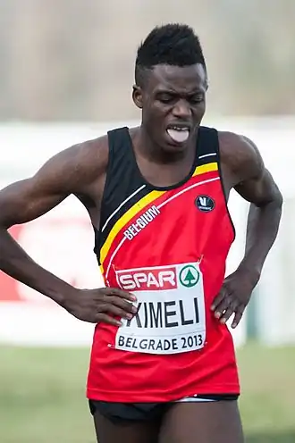 Isaac Kimeli bij het EK veldlopen 2013, Belgrado.