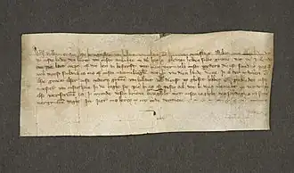Charter uit 1313, oudste document in het Haags Gemeentearchief