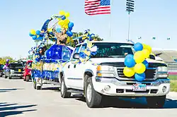 Homecoming parade op Texas A&M University in 2013