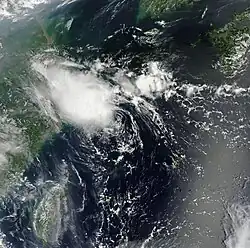 Foto of weerkaart van orkaan