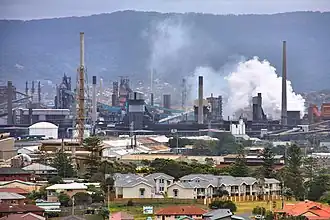 De staalfabrieken van BlueScope in Port Kembla in 2009.