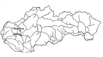 Spoorlijn Zbehy–Radošina op de kaart
