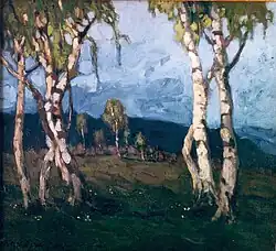 Landschaft mit Birken, 1925