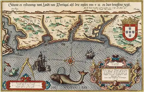De kust van Portugal in Spieghel der Zeevaerdt.
