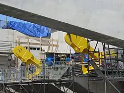 Panamawielen van de Amaliabrug in aanbouw