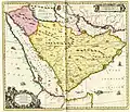 Het Arabisch schiereiland onderverdeeld in Arabia Felix, Arabia Deserta en Arabia Petraea 1658. Heruitgegeven in 1700 door P.&nbsp;Schenk & G.&nbsp;Valk.