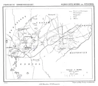 De voormalige gemeente Duizel en Steensel (in 1869).