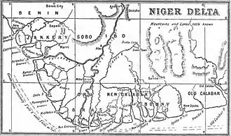 Kaart van de Nigerdelta (1898)