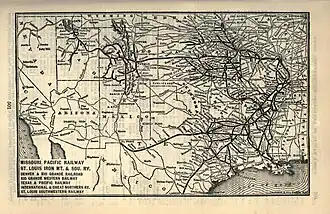 Kaart van de MoPac in 1903