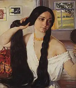 Portret van Olga Konstantinova Lansere