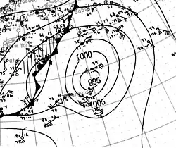 Foto of weerkaart van orkaan