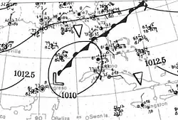 Foto of weerkaart van orkaan