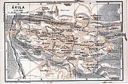 Kaart Ávila uit 1915