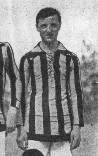 Luigi Cevenini in het seizoen 1920-1921 bij Inter Milaan.