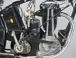 Aan de rechterkant van het motorblok ontbrak de aandrijving van de ontstekingsmagneet, die bij alle andere BSA's aan de voorkant van het motorblok zat. Op het distributiecarter zaten wel de oliepomp en de beide stoterstangen voor de bediening van de kleppen. Het open brugframe bestond grotendeels uit schetsplaten waar ook het rempedaal en de versnellingsbak met kickstarter in zaten. Linksboven zit de olietank.