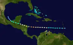 Foto of weerkaart van orkaan