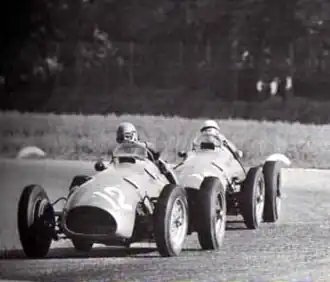 Alberto Ascari en Luigi Villoresi in actie op de GP van Italië