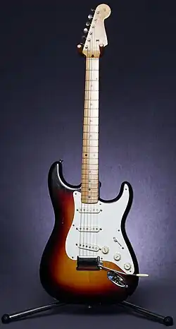 De Fender Stratocaster, een van de bekendste types elektrische gitaar.