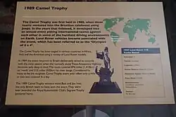 Plaquette in het National Motor Museum in Beaulieu (Hampshire)