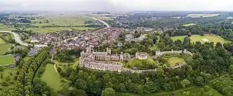Luchtpanorama van Arundel Castle in 2017