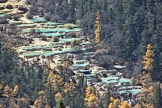 Calcietbekken het het dal van de Huanglou